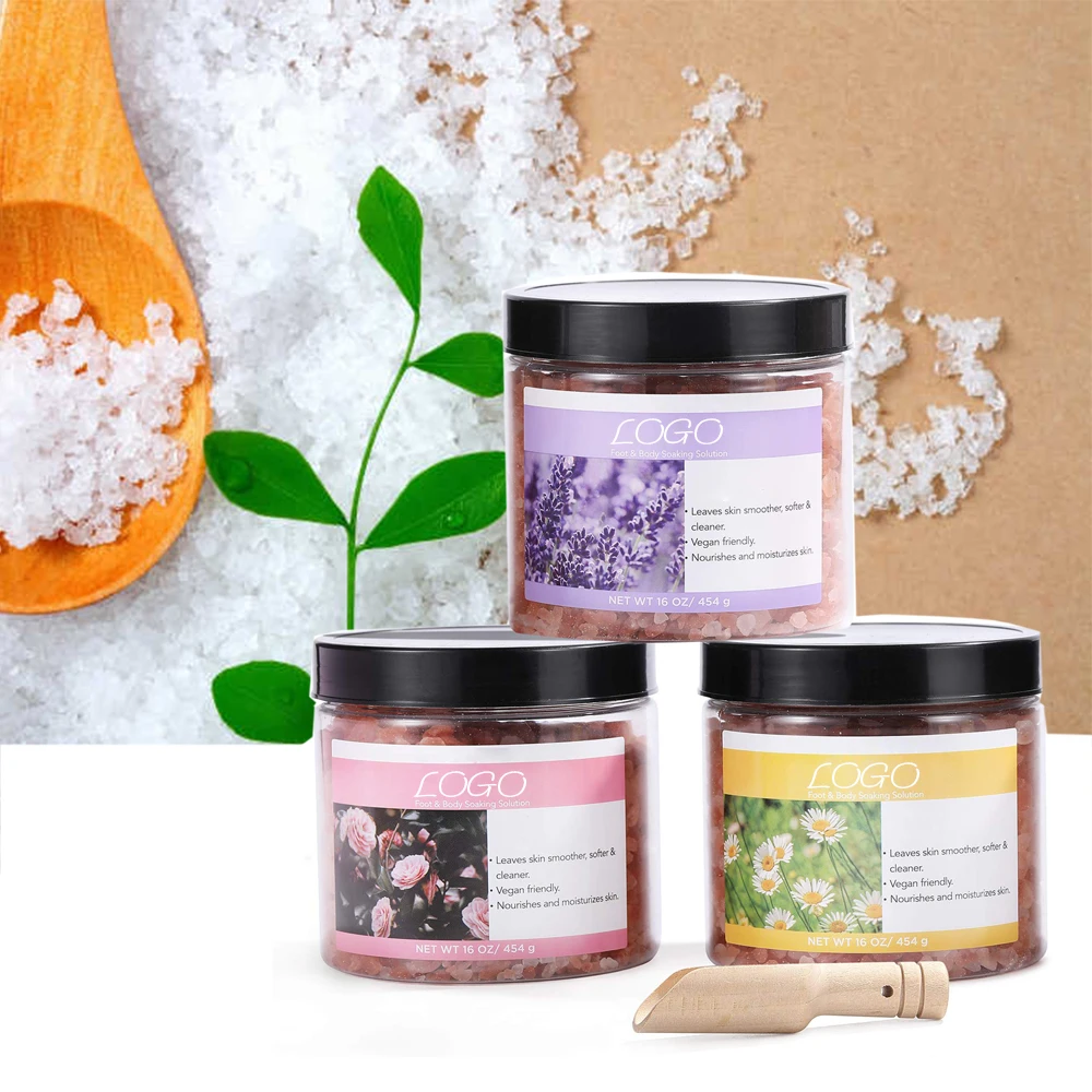 Private label bulk low moq ball epsom rose vegan himalayan lavender organic bath salts with flowers