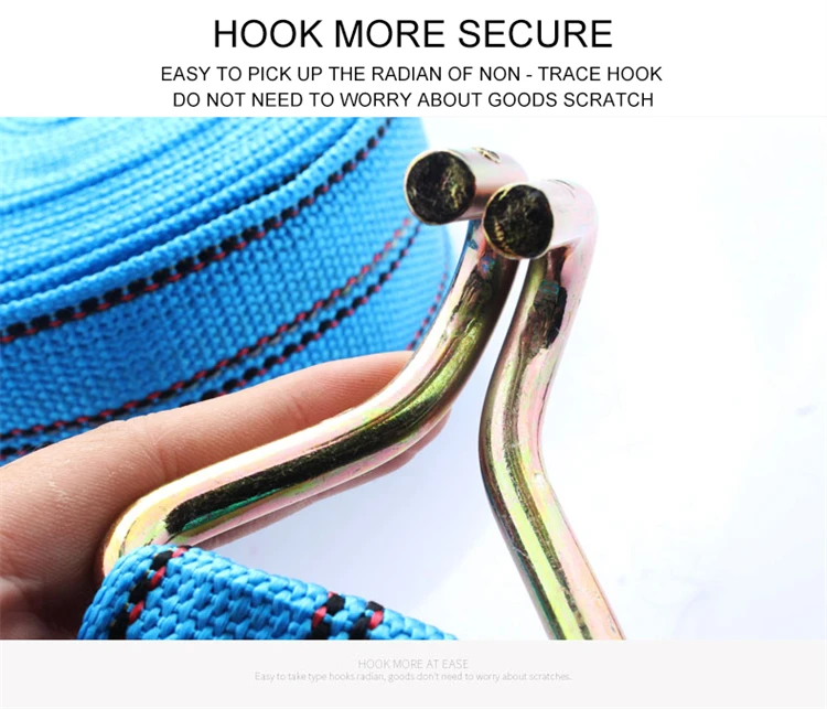 13 Ft Portable Heavy Duty Tie Down Cargo Strap Luggage Lashing Strong Ratchet Strap Belt With Metal Buckle