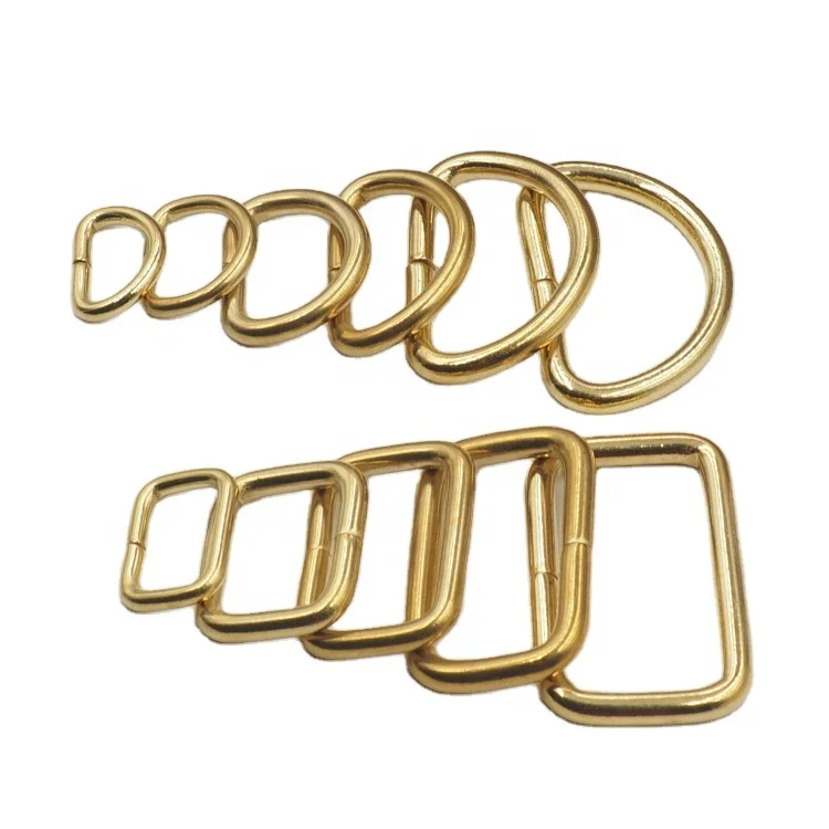 China Solid Brass D-ring with seams brass D ring buckle for Handbag Strap