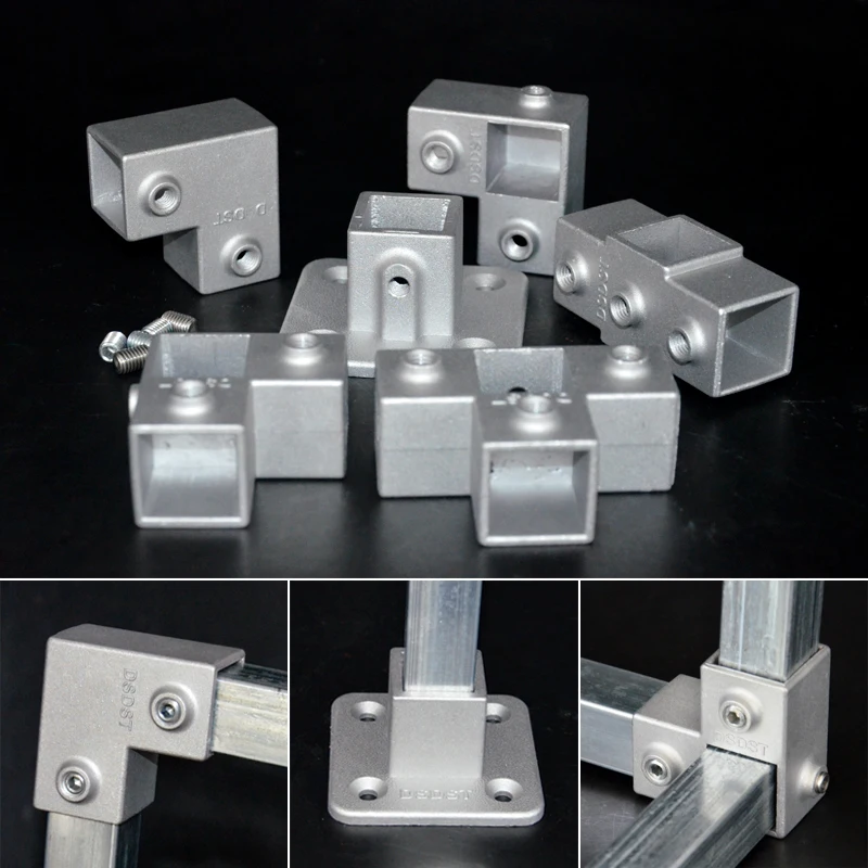 Aluminum alloy T-Tee Quick Connectors Guardrail Cast Aluminum Structural Fittings Handrail Pipe Clamps