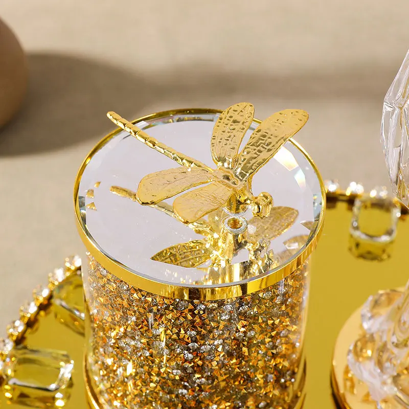 2024 Lotus Bakhoor Incense Burner Set Luxury Crafts Crystal Incense Burner Set Encensoirs Incense Burner Mubkhar Crystal