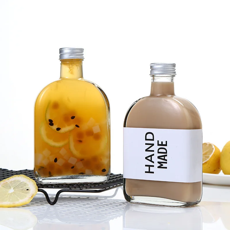Take out Coffee Camping Drink Reuse Take out Juice Milk Fruit Wine Cold Extract Tea 300ml Glass Bottle