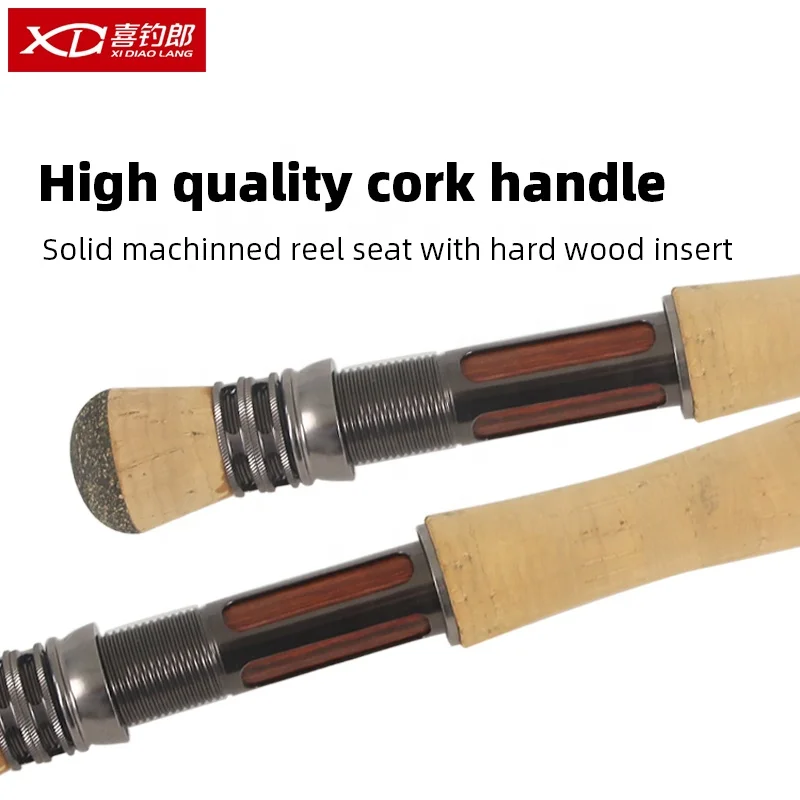 XDL customized OEM 4 sections 9ft  93g cheap carbon fiber graphite cork handle sock fishing combo blanks fly rod