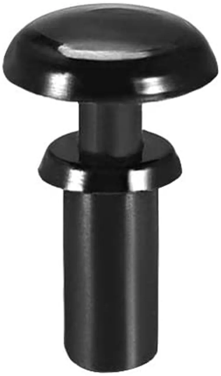 Plastic 6mm black rivet nylon white round head snap push rivet