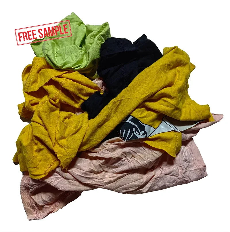 Youyi Mixed Colored Industrial 10Kg Rags Fabric Cotton Waste Recycled T Shirt Cotton Rags