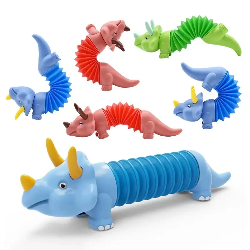 Soododo Twist Body Lighting  Fidget Tube Toy Sensory Juguetes Stretch Dinosaur Stress Relief  Pipe Toys