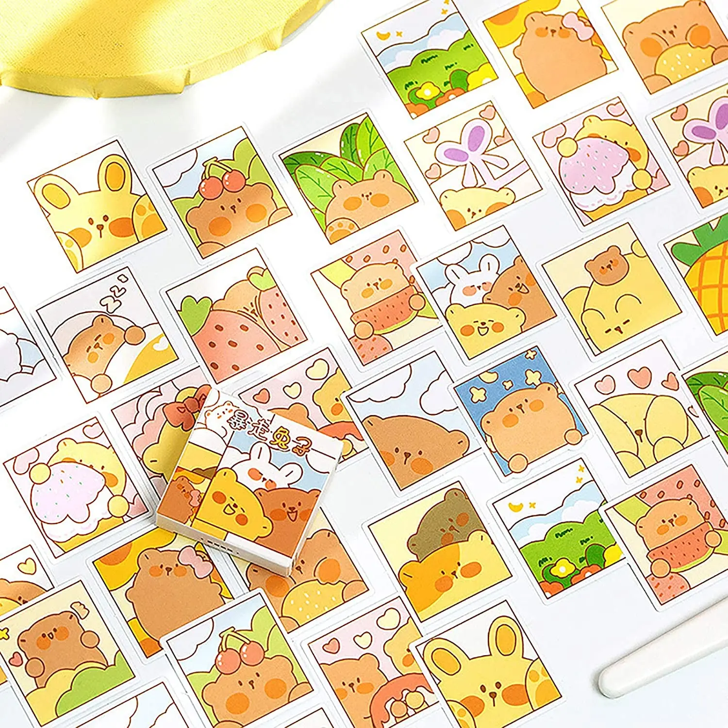 300PCS Cute Cartoon Rabbits Decoration Adhesive Paper Stickers for Scrapbook Planners 6 Themes Lovely Rabbits Stickers