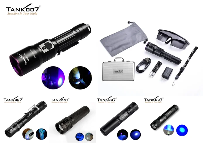 Tank007 365nm uv curing lamp edc waterproof lanterna pocket black light for refrigerant leaks torch mini keychain flashlight