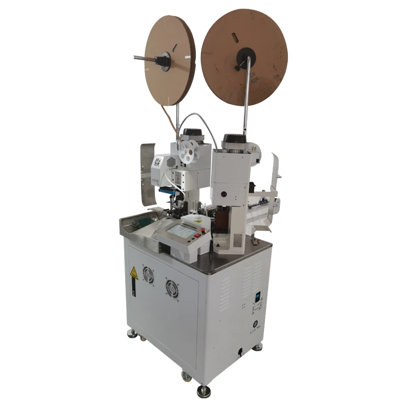 Full Automatic Double Head wire Stripping cutting terminal Crimping Machine/Double head Terminal crimping machine