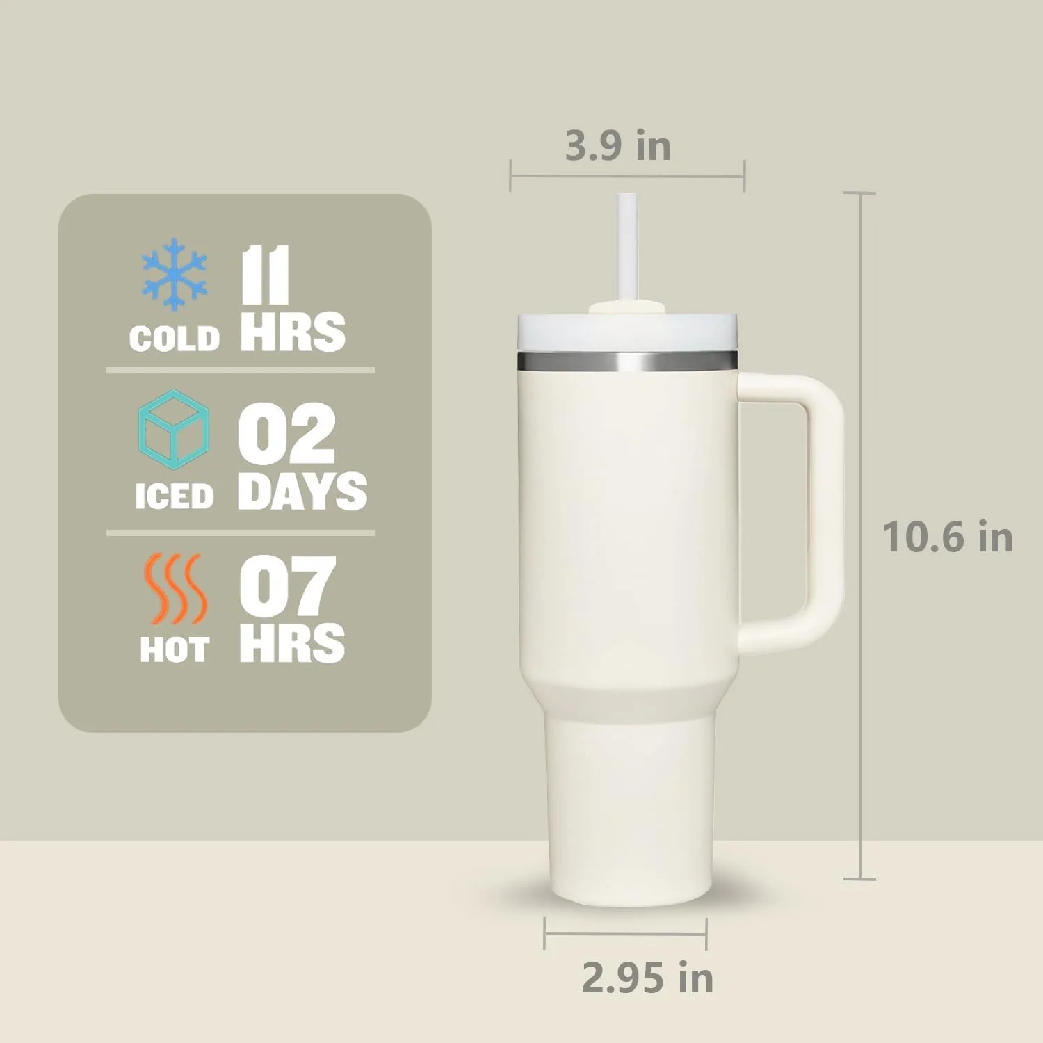 Wholesale High-Capacity Beer Bottle With 40oz Handles Portable Car Cups Double-Layer Stainless Steel Straws Ice Insulated Cups