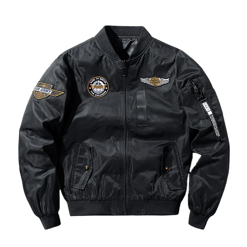 Куртка-бомбер мужская легкая, повседневная приталенная ветровка на молнии, с карманами, уличная одежда, мягкая оболочка, весна-осень