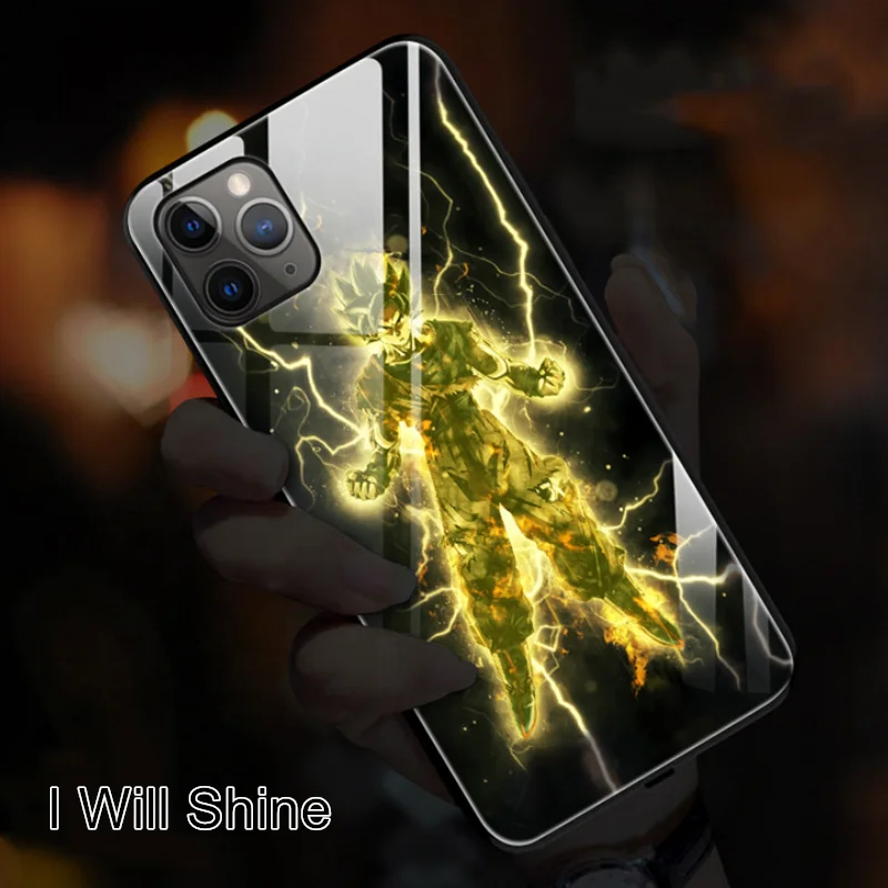 2021 Cellphone illuminated flash voice smart control mobile glass led phone case for iPhone 11 11pro 11pro Max for iPhone 12pro