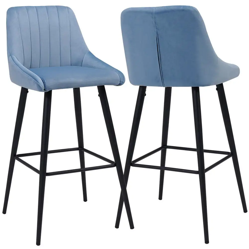 furniture bar Velvet Seat pink High Legs Custom modern Coffee Restaurant Stool Bar Chair