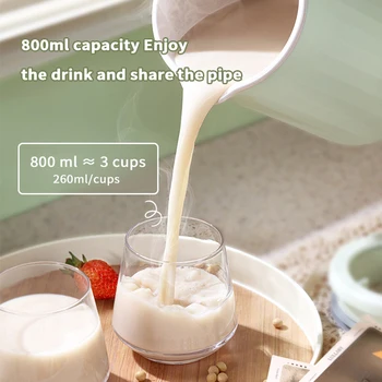 800ml Soya Milk Maker Nuts Almonds Soybean Milk Maker Cooker Coconuts Rice Plant Base Vegan Milk Maker Machine