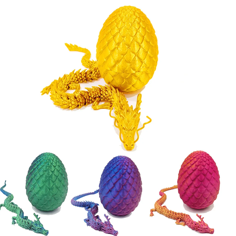 3D Printed Flying Crystal Dragon Educational Toy Decorative Cross-Border Dragon Egg Gift Hand-Do 3D Printing Dragon