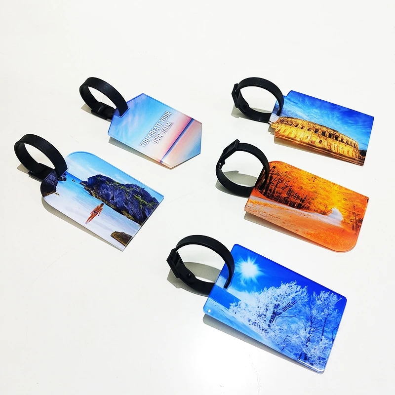 6*9.5*0.3cm Sublimation Acrylic Blank Traveling Luggage Tags For Custom Friend Gifts