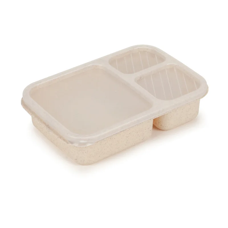 Wheat straw bento box Compartment Crisper rectangular microwaveable student office worker lunch box bento box