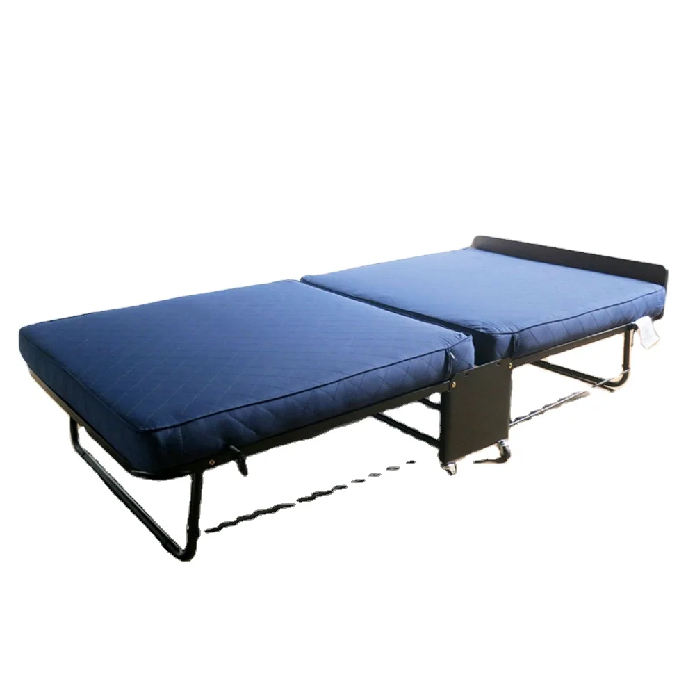 Hotel Furniture Extra Folding Away Bed Rollaway Metal Frame Folding Medical Office Lunch Break Cheap Folding Bed