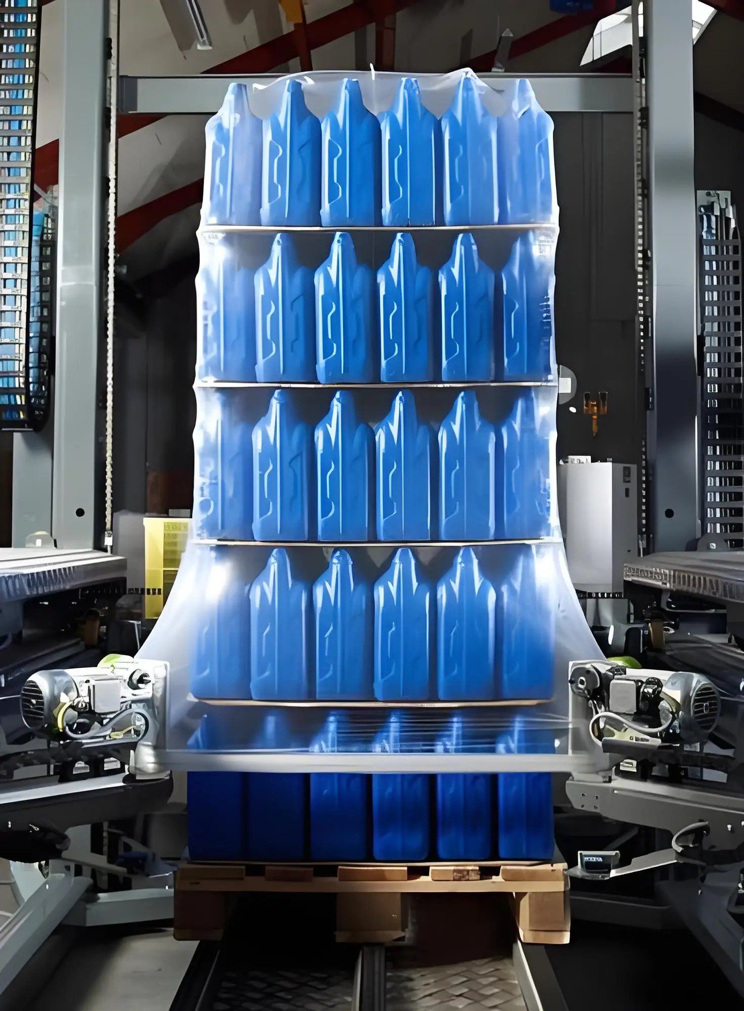 Pallet Gusseted PE Stretch Hood Film Protective Clear Resilience Pallet Packaging Soft Blow Molding Cold Shrink Hood Film