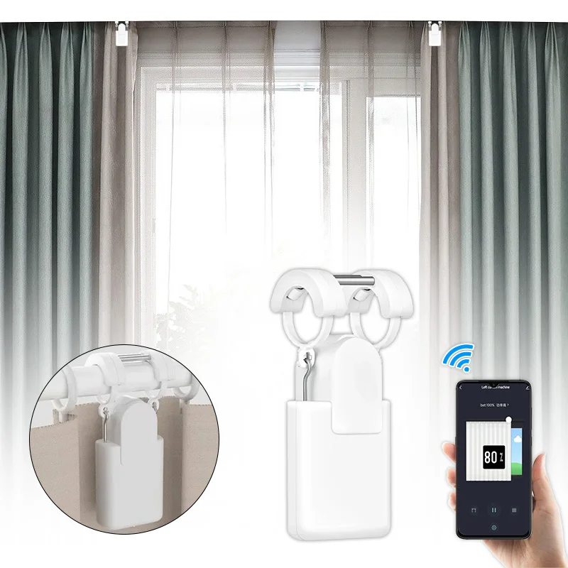 Galime Alexa Google Home Control Smart Tuya Wifi Motorized Electric Automation Motorised AutomaticRail Rod Curtain Motor battery