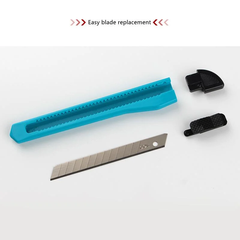 Deli 2052 Small Auto-Lock Plastic Shell Retractable Utility Knife Office Home Art Knife Paper Cutter Wallpaper Manual Knife