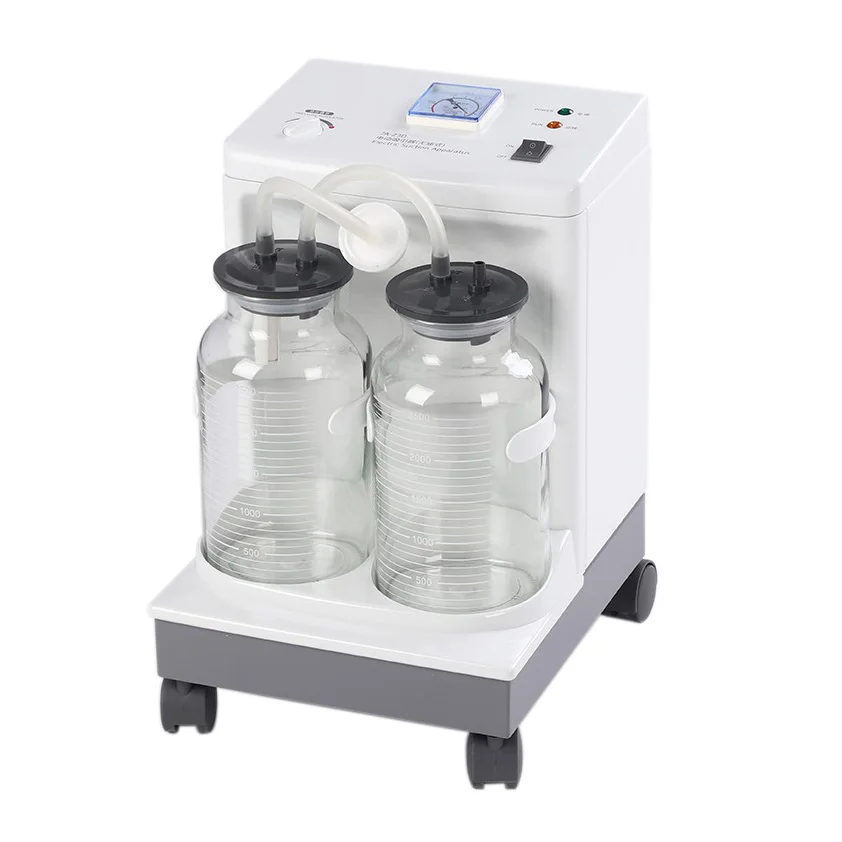 Medical Electric Suction Pump Apparatus Aspirator Double Bottles Suction Trolley Unit Machine Vaccum Suction Machine