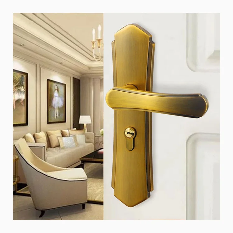 YZH Simple modern lock yellow copper aluminum alloy indoor mechanical door lock indoor