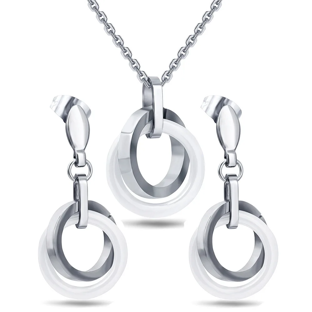 fashion artificial metal jewelry sets ceramic jeweries women jewelry set