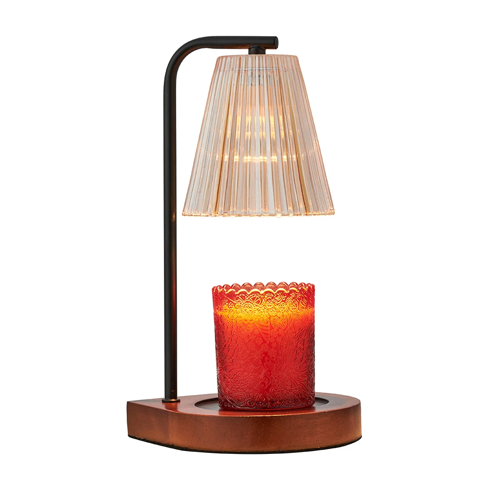 Vintage Wooden Candle Warmer Lamp With Dimmer Electric Candle Melting Lamp Height Adjustable