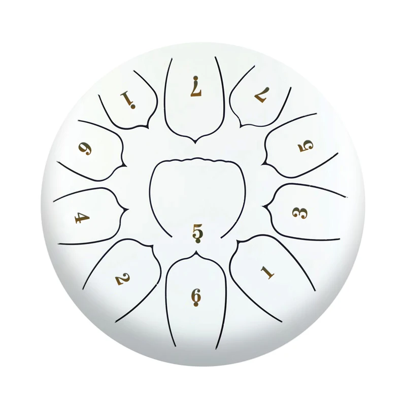 Барабан с цветным дизайном, 11 заметок, 10 дюймов, перкуссионный инструмент, белый стальной барабан для языка, барабан для йоги