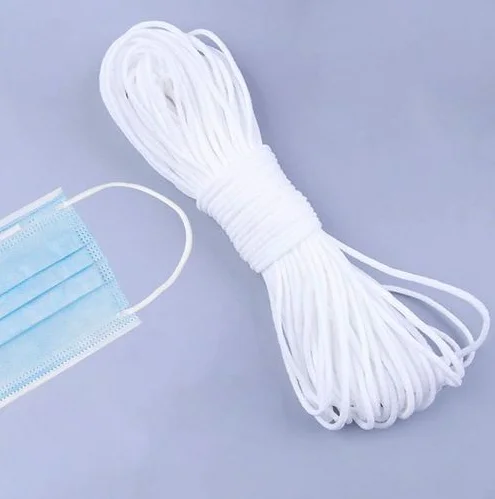 
Factory supply cheap price Spandex Comfortable White /round /Flat Elastic Band for the ear loop in stock 