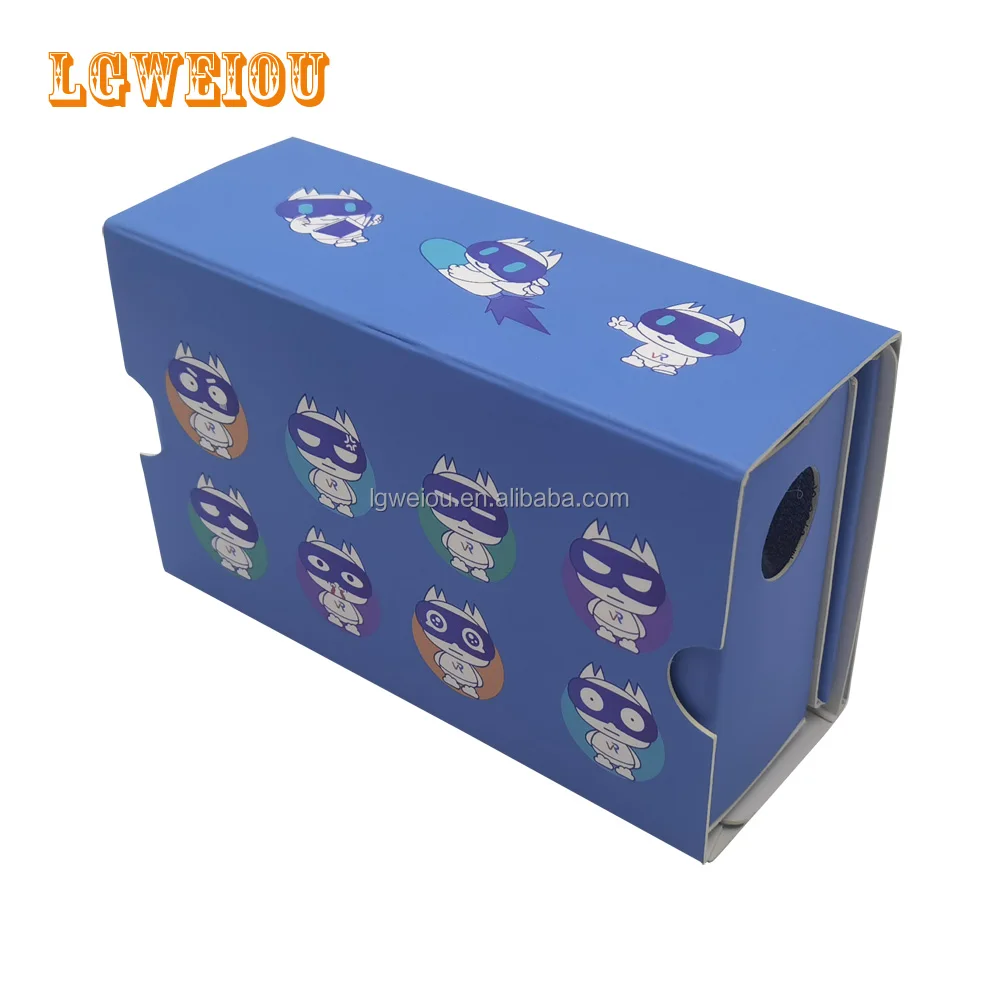 
Hot Selling VR Cardboard 3D Headset Virtual Reality Box with Head Strap Sucker VR paper glasses OEM PRINTING LOGO 