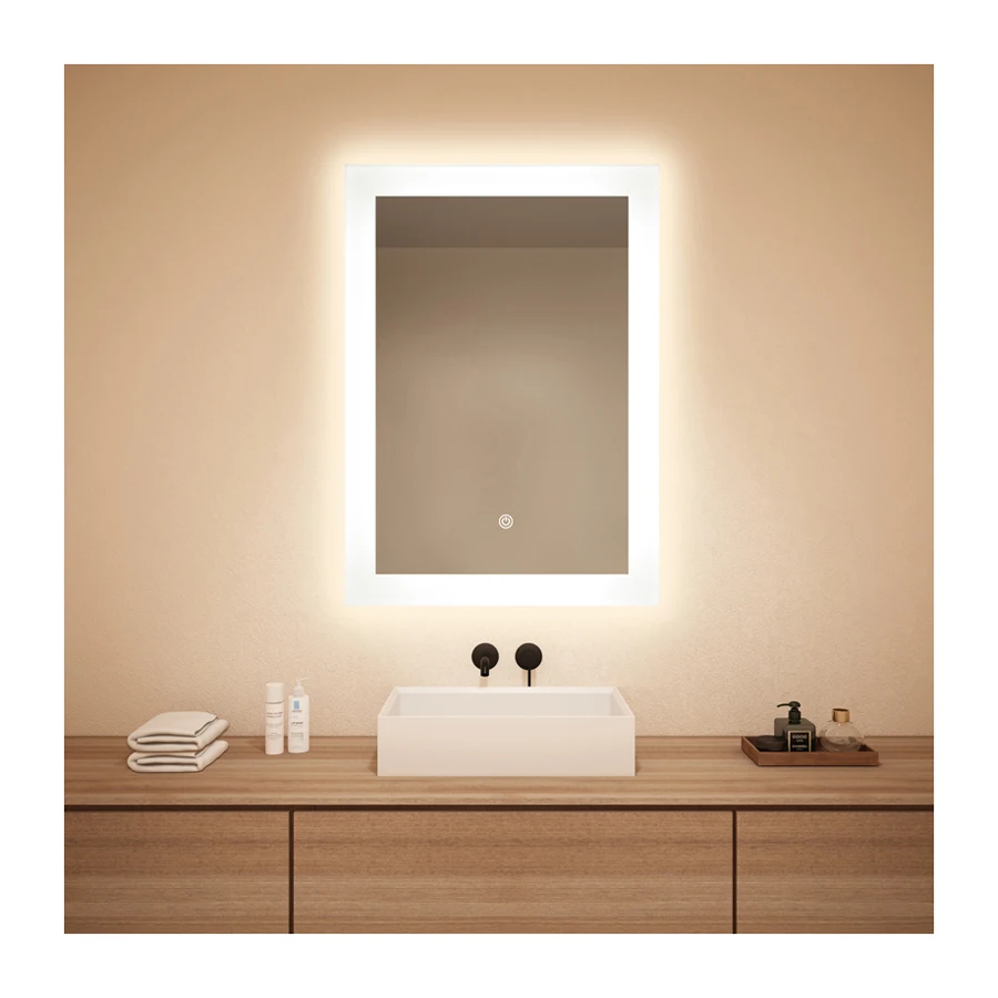 Hotel Backlit Illuminated Decorative Vanity Smart Led Bathroom Mirror Smart Bathroom Mirror