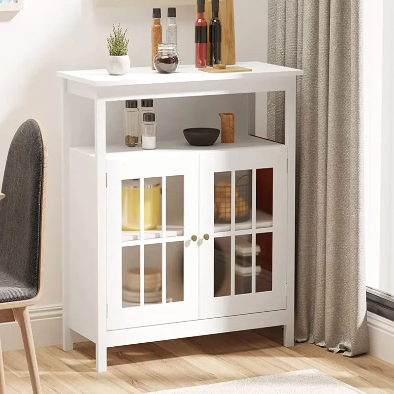 Multifunctional Solid Wood Storage Classic Sideboard Cabinet Antique 2-door MDF Wooden Buffet/ Dining Room Storage Cabinet