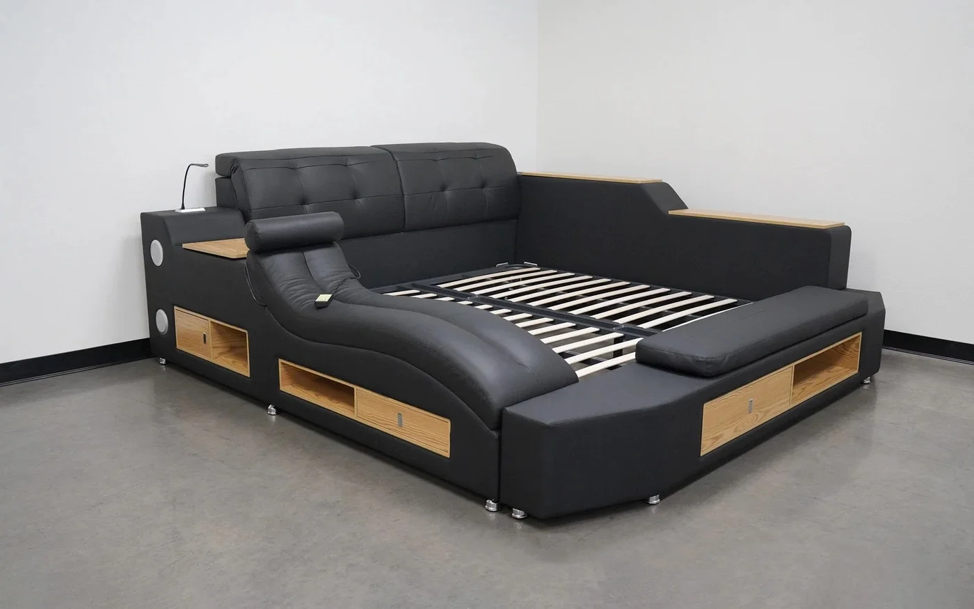 Amazon best-selling multi-functional bed with projector storage cabinet portable function smart bed for bedroom