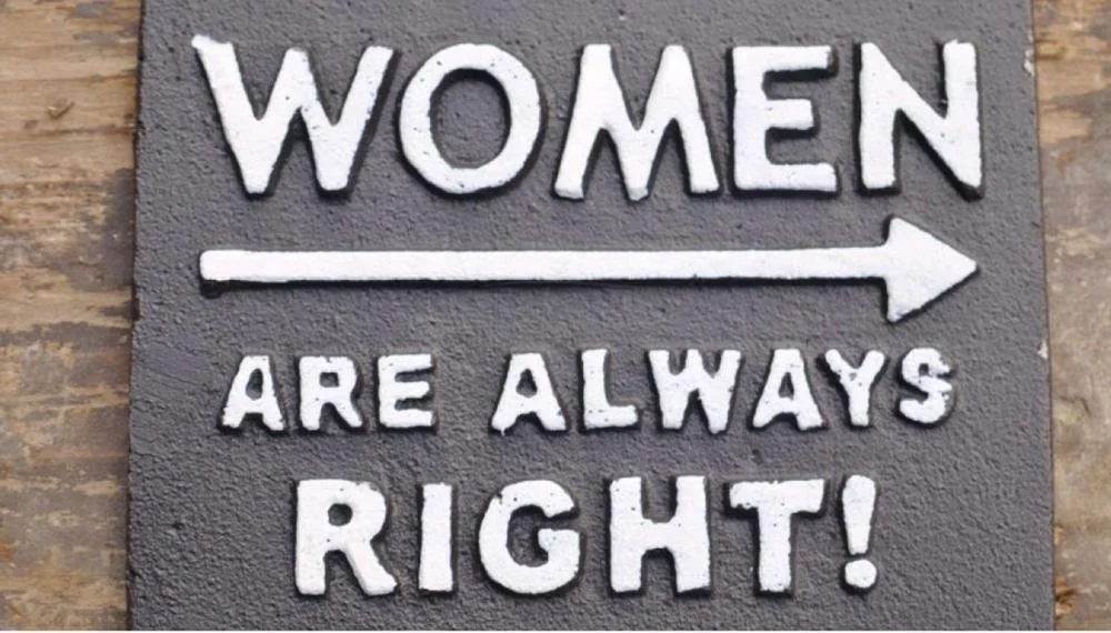 
Cast Iron wall hanging Women Right sign 