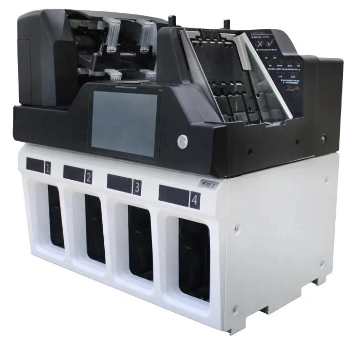 Hot Sale two pockets ECB Bill Banknote Counter Cash Currency Sorting Machine GA-QFJ2101 Euro False Money Detector with IR UV CIS