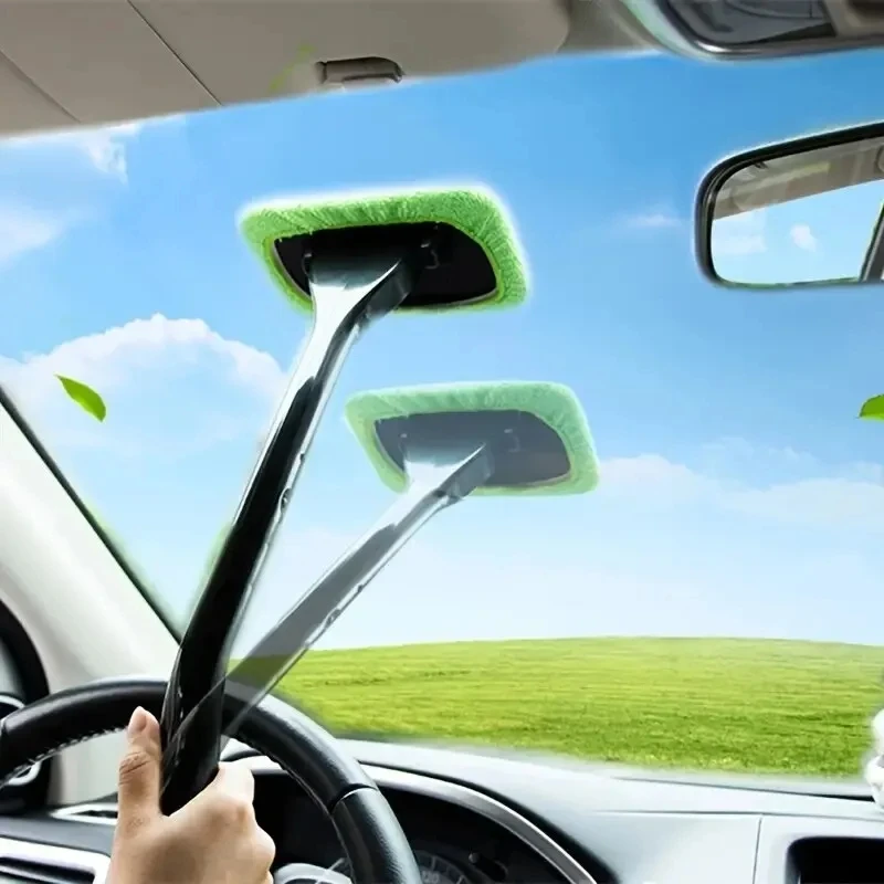 Window Cleaning Brush Kit Windshield Wash Tool Interior Car Wiper Long Handle Car Accessories