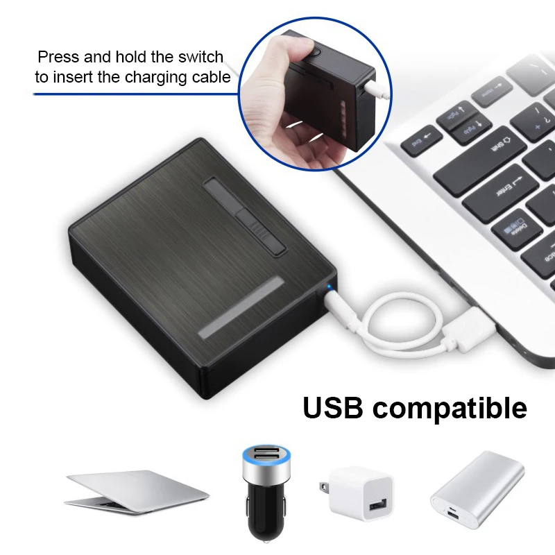 Многофункциональная плазменная зажигалка с логотипом на заказ USB нагревательной катушкой 20 шт. портсигар