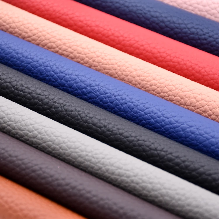 Durability Litchi Embossed Pattern PVC Artificial Leather And Materials Suppliers for Handbag