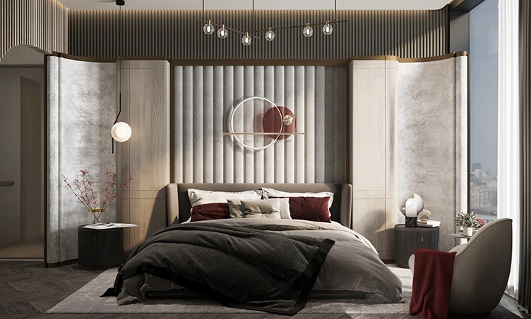 China manufacture custom hotel apartment bedroom set luxury five star hotel room wooden furniture sets