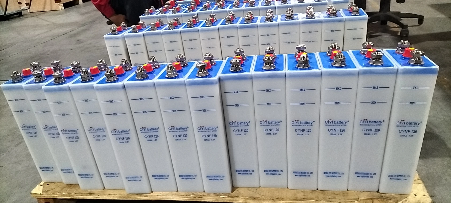 Highest Quality Ni-Fe Battery Home Solar System Battery 24V 48V 100AH and 48V is 40pcs 1.2V100Ah single cells in series