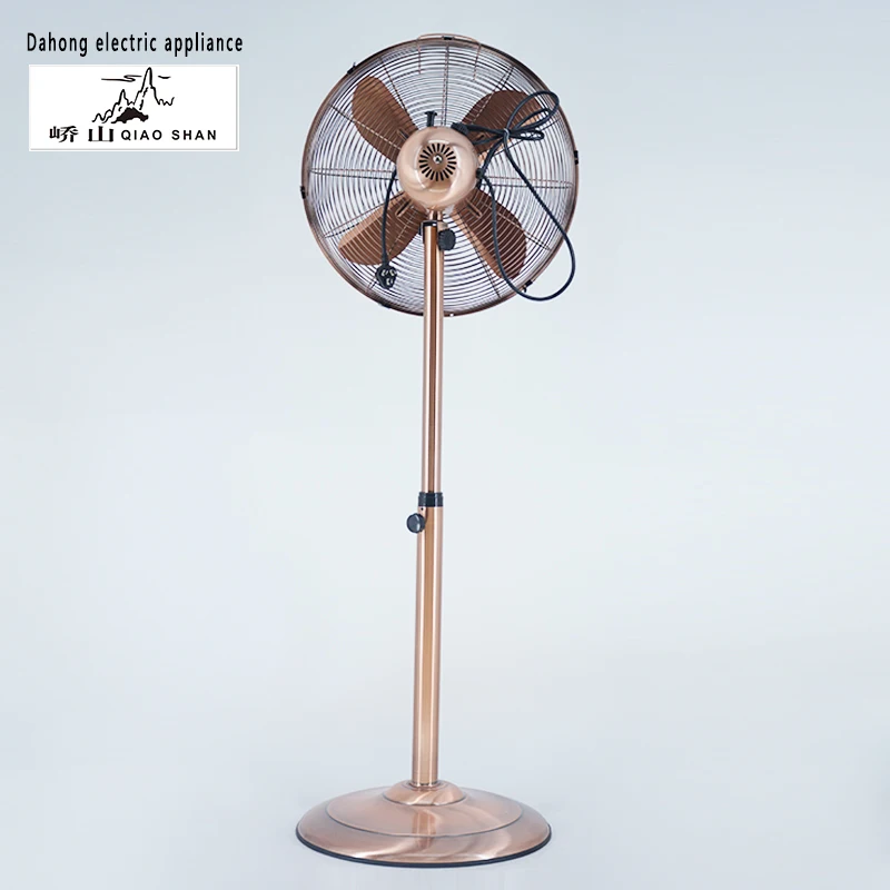 High quality home use gold round ox pedestal fan small standing fan 220v