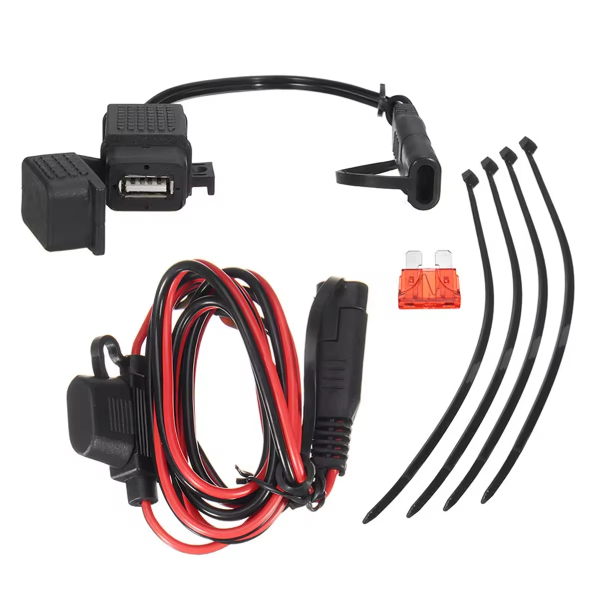 Professional service SAE 10W Motorcycle USB Charger Waterproof & Dustproof with Extension Cable Modified Socket Power Supply