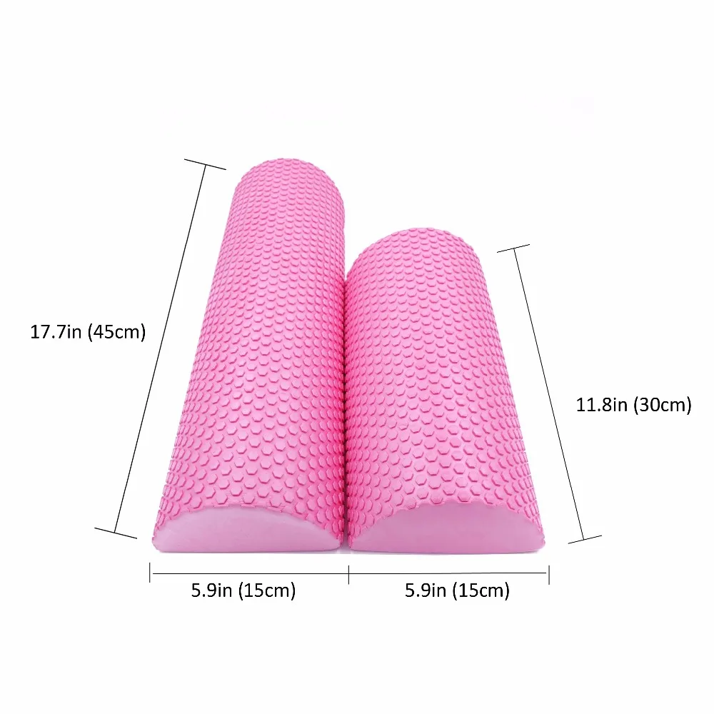 
30/45cm Half Round EVA Massage Foam Roller Yoga Pilates Fitness Equipment Balance Pad Yoga Blocks With Massage Floating Point 