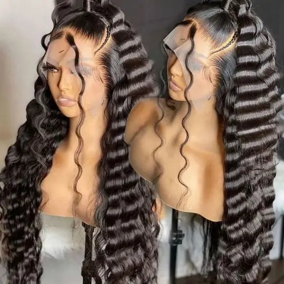 Hd Lace Front Wigs 38in 250% Glueless Transparent 4x4 5x5 13x6 13x4 Human Hair Deep Wave Lace Front Wigs