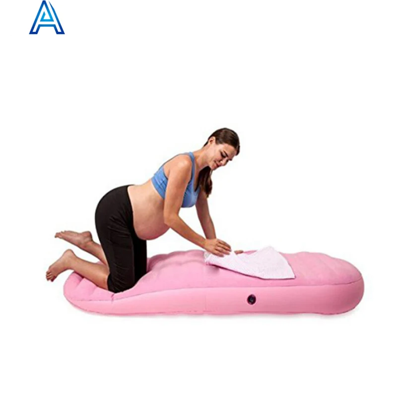 Factory high quality customize durable air blow inflatable yoga mat massage mattress airbed bed for pregnant woman gravida
