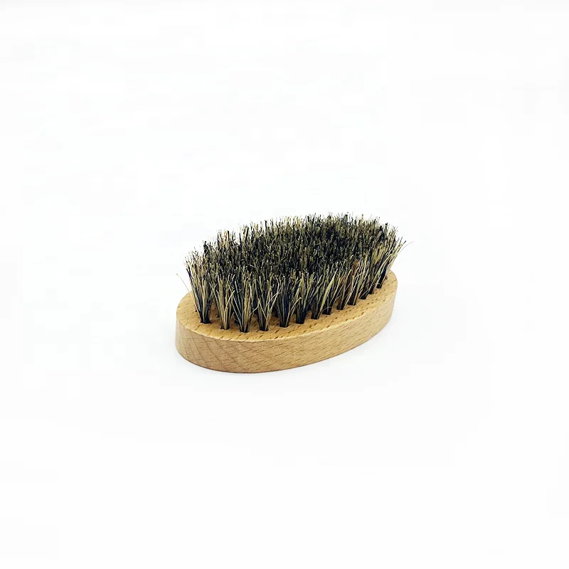 2023 маленькая карманная щетка для бороды, натуральная деревянная щетина, щетка для волос для мужского бороды, для груминга бороды оптом