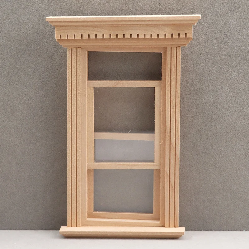 1:12 Miniature Wooden Fairy Door Unpaint for DIY Scene Doll Home Furniture Craft