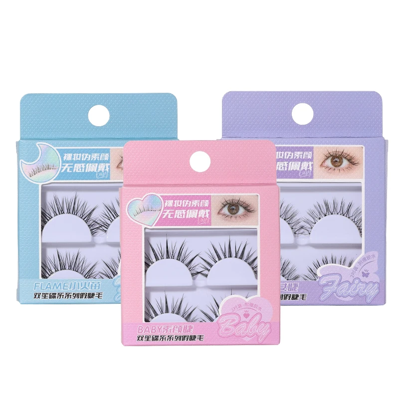 2 Pairs Full Strip Lash Clusters 6-13mm Diy Eyelash Extensions Kit SY923 Natural 3 Style Volume Full Strip False Eyelashes